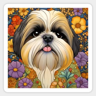 Shih Tzu Dog Lover Design Cute Puppy Sticker